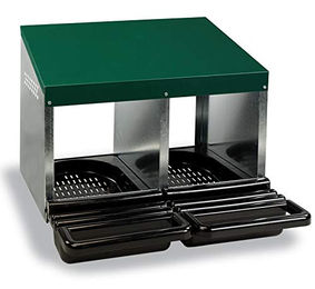 Kerbl Hobbyfarming Legenest für Hühner aus verzinktem Metall mit 2 Abteilen in Grün und Silber – Bild 1 von 6
