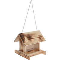 Produktbild von Kerbl Hobbyfarming Vogelfutterhaus aus Holz mit Sichtfenster und wetterfestem Dach in Natur/Braun
