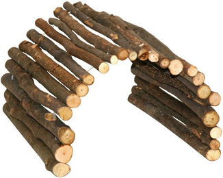 Kerbl Holzbrücke für Kleintiere wie Kaninchen und Meerschweinchen aus Naturholz – Bild 1 von 5