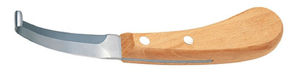 Kerbl Hufmesser für die Pferdehufpflege mit zweischneidiger Klinge und ergonomischem Holzgriff in Mittel – Bild 1 von 2