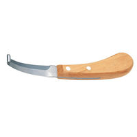 Produktbild von Kerbl Hufmesser für die Pferdehufpflege mit zweischneidiger Klinge und ergonomischem Holzgriff in Mittel