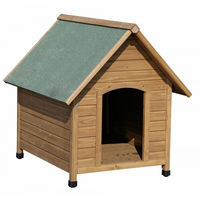 Produktbild von Kerbl Hundehütte aus Holz in Braun Grün Natur wetterfest mit Bitumendach 85x73x80 cm