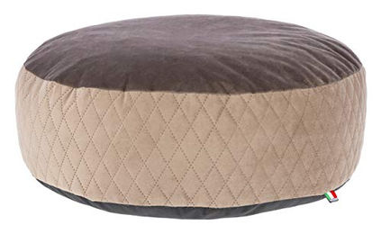 Kerbl Hundekissen Pouf aus Velours in Braun Ø 60x18 cm – Bild 1 von 4