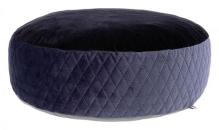 Kerbl Hundekissen Pouf aus Velours in Schwarz-Blau Ø 60x18 cm - 1 Stk. – Bild 1 von 5