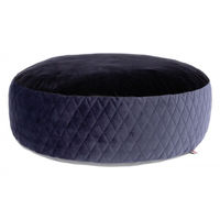 Produktbild von Kerbl Hundekissen Pouf aus Velours in Schwarz-Blau Ø 60x18 cm - 1 Stk.