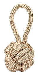 Kerbl Hundespielzeug Ball am Seil aus Jute und Baumwolle XL Beige – Bild 1 von 2