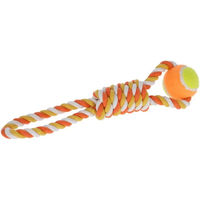 Produktbild von Kerbl Hundespielzeug Ball mit Seil aus Baumwolle 37 cm Bunt