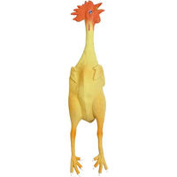 Produktbild von Kerbl Hundespielzeug Huhn aus Latex mit Squeaker Gelb Rot 40 cm - 1 Stk.