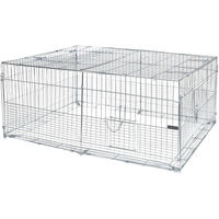 Produktbild von Kerbl Jungtierfreilaufgehege für Kaninchen aus Metall mit Ausbruchsperre 144 x 112 x 60 cm in Silber