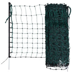 Kerbl Kaninchennetz elektrifizierbar aus Kunststoff in Grün 12 m Länge 65 cm Höhe – Bild 1 von 4