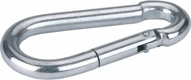 Kerbl Karabinerhaken aus verzinktem Metall in Silber 5 cm – Bild 1 von 1