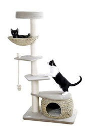Kerbl Katzen Kratzbaum Banana Leaf Tower Beige Braun 70x50x144 cm - 1 Stk. – Bild 1 von 4