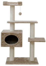 Kerbl Katzen Kratzbaum Emmy Beige mit Sisal Liegebett und Höhle – Bild 1 von 6
