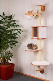 Kerbl Katzenbaum Dolomit zur Wandmontage mit Sisalstamm in Weiß und Beige 168 cm hoch – Bild 1 von 2