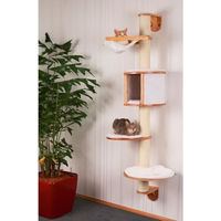 Produktbild von Kerbl Katzenbaum Dolomit zur Wandmontage mit Sisalstamm in Weiß und Beige 168 cm hoch