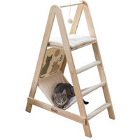 Produktbild von Kerbl Katzenkratzbaum aus Massivholz mit Sisal und Hängematte in Beige