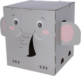 Kerbl Katzenkratzhaus Elefant Grau mit Kratzpappe und Kratzbrett – Bild 1 von 13