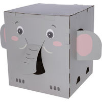 Produktbild von Kerbl Katzenkratzhaus Elefant Grau mit Kratzpappe und Kratzbrett