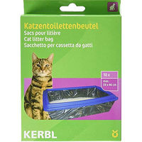 Produktbild von Kerbl Katzentoilettenbeutel XL 59 x 46 cm 10er Pack Weiß Transparent