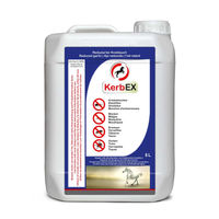 Produktbild von Kerbl KerbEX Insektenabwehrmittel Blau für Pferde mit reduziertem Knoblauch 5 Liter