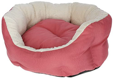 Kerbl Kittenbett aus Plüsch Rosa Weiß Größe L – Bild 1 von 2