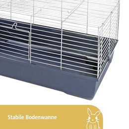 Kerbl Kleintierkäfig Baldo Nagerkäfig für Kaninchen mit Heuraufe und klappbarem Gitter 118 x 59 x 46 cm – Bild 1 von 8