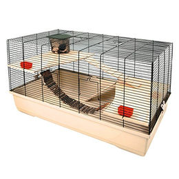 Kerbl Kleintierkäfig Hamster 102 Beige 100x53x55cm aus Kunststoff und Metallgitter – Bild 1 von 3