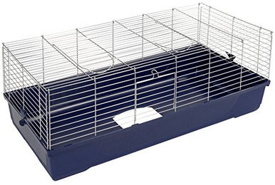 Kerbl Kleintierkäfig Maxi Baldo Twin Nagerkäfig für Meerschweinchen Kaninchen und Hamster Blau 120 x 53 x 86 cm – Bild 1 von 5