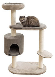Kerbl Kratzbaum Giselle für Katzen in Taupe mit Sisal und waschbarem Kissen 117 cm – Bild 1 von 6