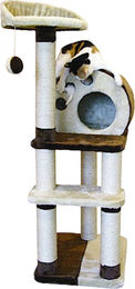 Kerbl Kratzbaum PLANET X mit Katzenhöhle in Braun-Beige, 50 x 40 x 127 cm – Bild 1 von 1