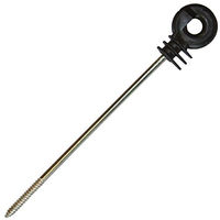 Produktbild von Kerbl Langstiel-Ringisolator mit 22cm gerader Stütze aus Kunststoff in Schwarz 10er Pack