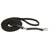 Produktbild von Kerbl Longierleine mit Lederstegen und Handschlaufe in Schwarz 8 m - 8 m