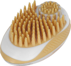 Kerbl MagicBrush Badebürste aus TPR für Hunde in Gelb und Beige – Bild 1 von 3