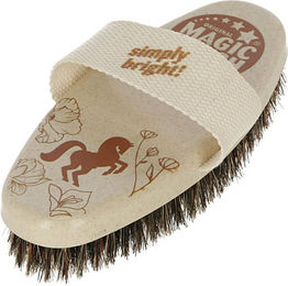 Kerbl MagicBrush Pferdekardätsche WaterLily Bürste aus Kunststoff in Beige 17x8 cm – Bild 1 von 5