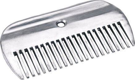 Kerbl Mähnenkamm aus Aluminium in Silber ohne Stiel für die Pferdepflege - 1 Stk. – Bild 1 von 3