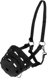 Kerbl Maulkorb Fressbremse aus Nylon für Warmblut Pferde Schwarz – Bild 1 von 9