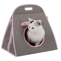 Produktbild von Kerbl Maxi-Pet 81630 Tragetasche Multi 3in1 Grau/Pink 42x30x41 cm mit Kuschelhöhle und Spielzeug