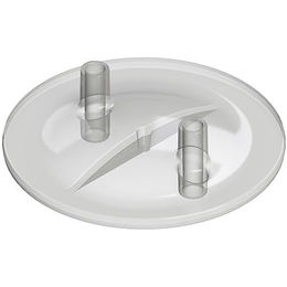 Produktbild von Kerbl Melkeimerdeckel flach transparent 16x20mm mit 2 Stutzen