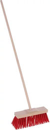 Produktbild von Kerbl Mini Fegebesen mit Holzstiel in Beige und Rot