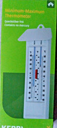 Kerbl Minimum-Maximum Thermometer quecksilberfrei in Weiß aus Kunststoff – Bild 1 von 2