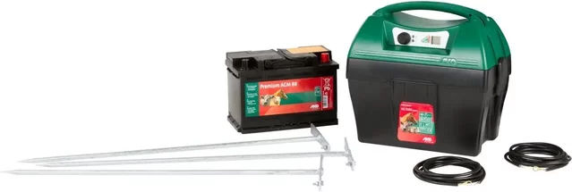 Produktbild von Kerbl Mobil Power AD 3000 Elektrozaun-Generator aus Kunststoff in Schwarz
