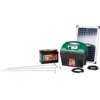 Produktbild von Kerbl Mobil Power AD 3000 Elektrozaun-Generator mit Solarpanel in Schwarz aus Kunststoff