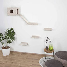 Kerbl Montblanc Kratzbaum Kletterwand für Katzen 6-teilig beige mit Sisal – Bild 1 von 3