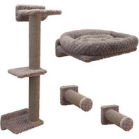 Produktbild von Kerbl Monte Alpi Katzen Kletterwand Grau 8-teilig Kletterturm mit Spiel- und Ruhebereich