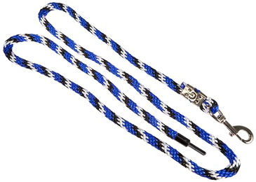 Kerbl Mustang Strickführstrick für Pferde mit Karabiner-Haken in Blau Schwarz Weiß – Bild 1 von 5