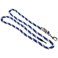 Produktbild von Kerbl Mustang Strickführstrick für Pferde mit Karabiner-Haken in Blau Schwarz Weiß
