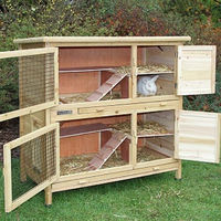 Produktbild von Kerbl Nagerhaus Appartement Flat aus Holz in Natur mit Kunststoffwanne und Bitumendach 115 x 61 x 118 cm