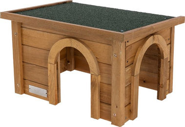 Kerbl Nagerhaus aus Holz für Kaninchen und Meerschweinchen Braun 45 x 32 x 27 cm – Bild 1 von 6