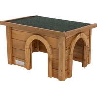 Produktbild von Kerbl Nagerhaus aus Holz für Kaninchen und Meerschweinchen Braun 45 x 32 x 27 cm
