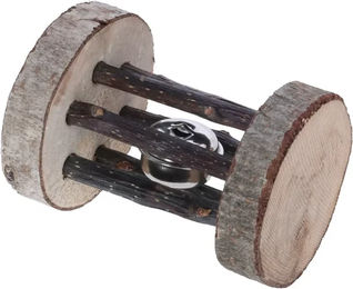 Produktbild von Kerbl Nagerolle aus Holz mit Glöckchen als Knabberspielzeug für Kleintiere